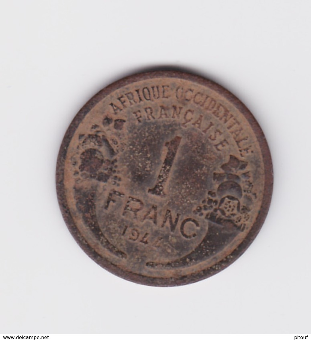 1 Franc Afrique Occidentale Française 1944  TTB à Nettoyer - Autres & Non Classés