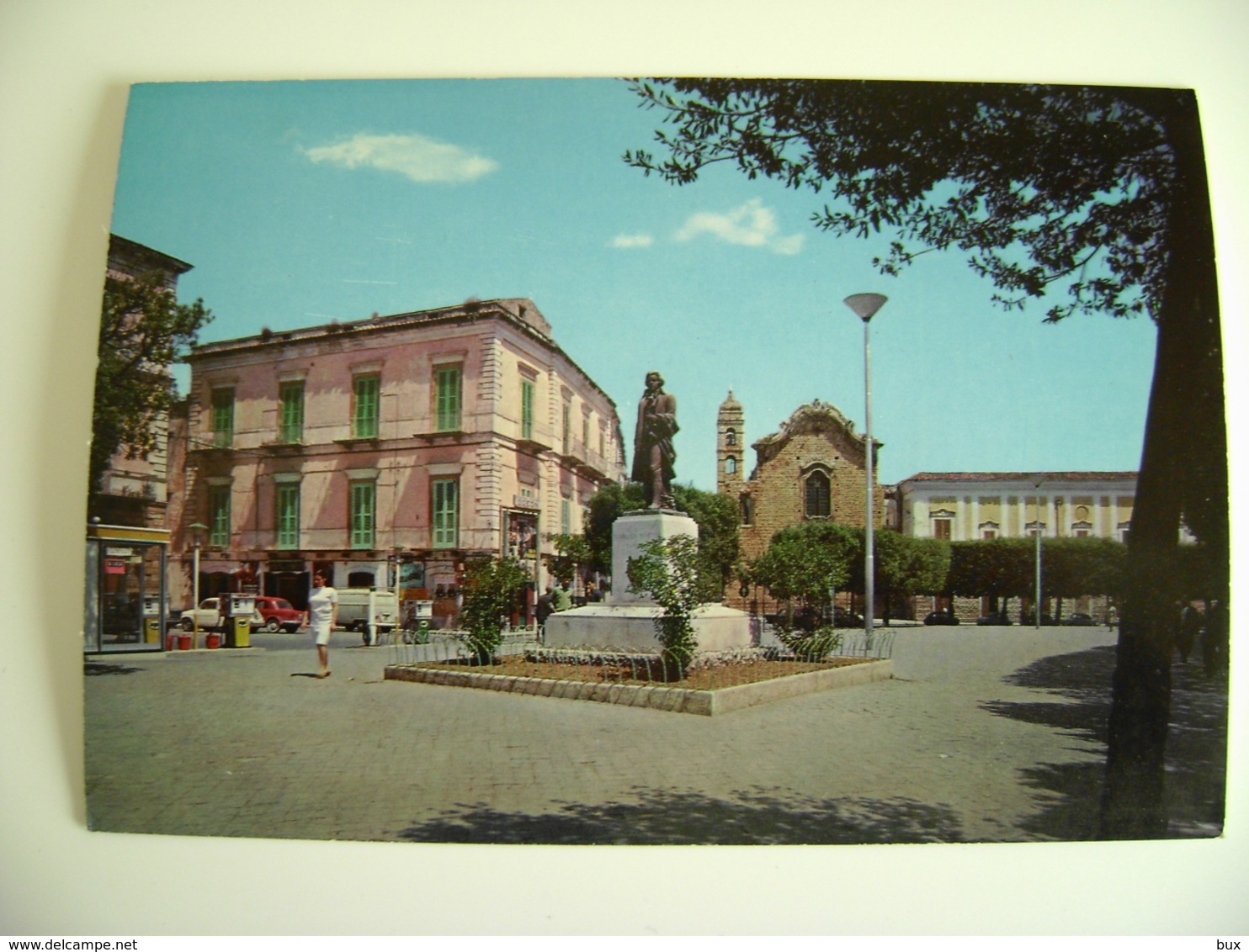 BITONTO PIAZZA MARGHERITA DI SAVOIA  MONUMENTO AL MUSICISTA  TRAETTA  ED. LO BUONO   FONDO NEGOZIO    VECCHIE CARTOLINE - Bitonto