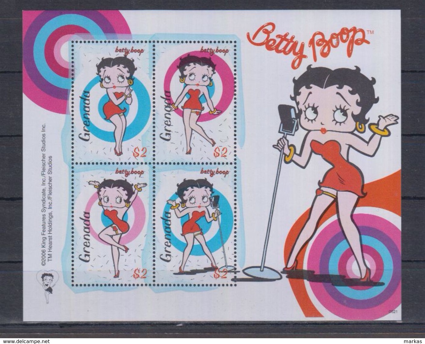 E62. MNH Grenada Art Cinema Betty Boop - Cinema