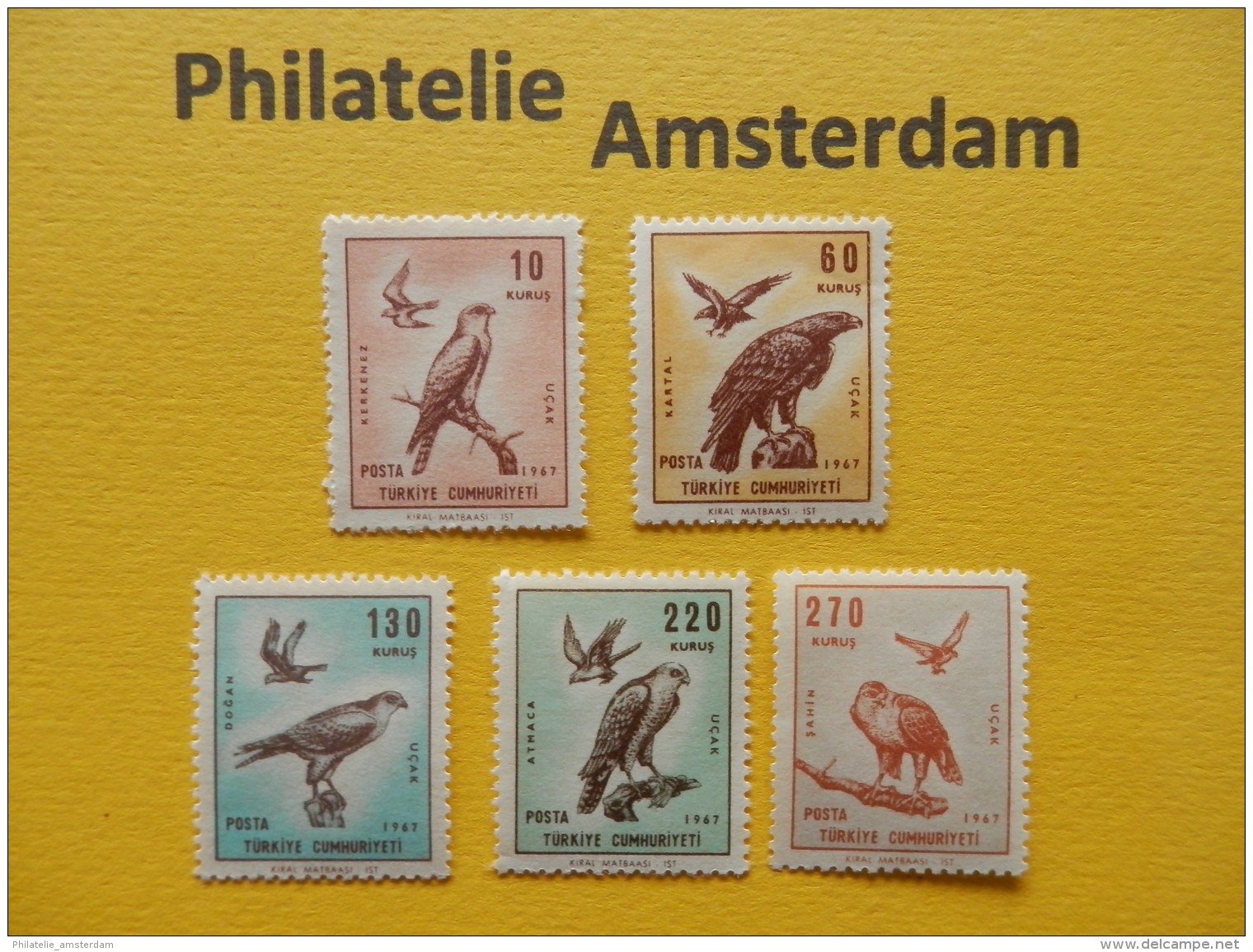 Turkey 1967, FAUNA BIRDS RAPTORS GREIFVOGEL ROOFVOGELS RAPACES: Mi 2070-74,  ** - Arends & Roofvogels