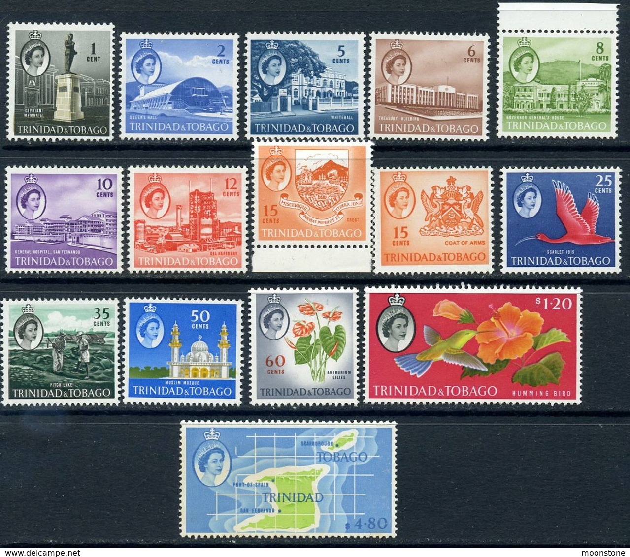 Trinidad And Tobago 1960-7 Definitives Set Of 15, Hinged Mint ($4.80 Value Slightly Foxed), SG 284/97 - Trinité & Tobago (...-1961)