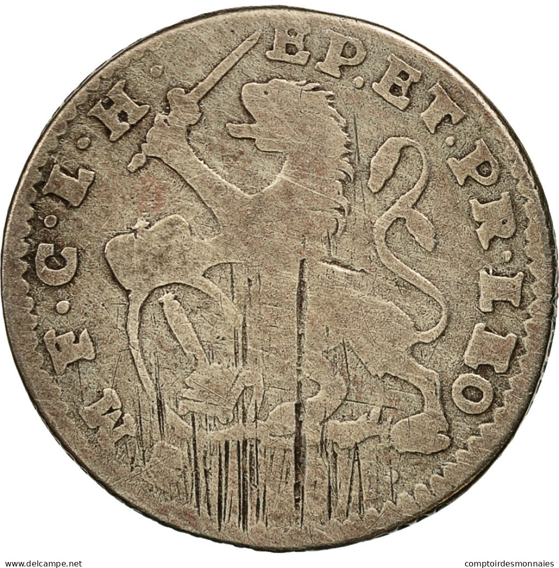 Monnaie, LIEGE, John Theodore, Escalin, 6 Sols, 1752, Liege, B+, Argent, KM:165 - Sonstige & Ohne Zuordnung