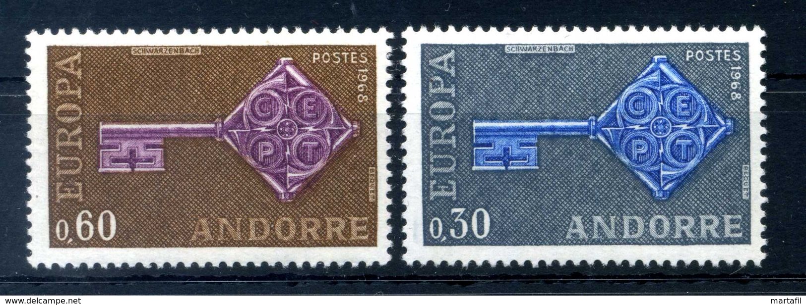 1968 ANDORRA FRANCESE SET MNH ** - Nuovi