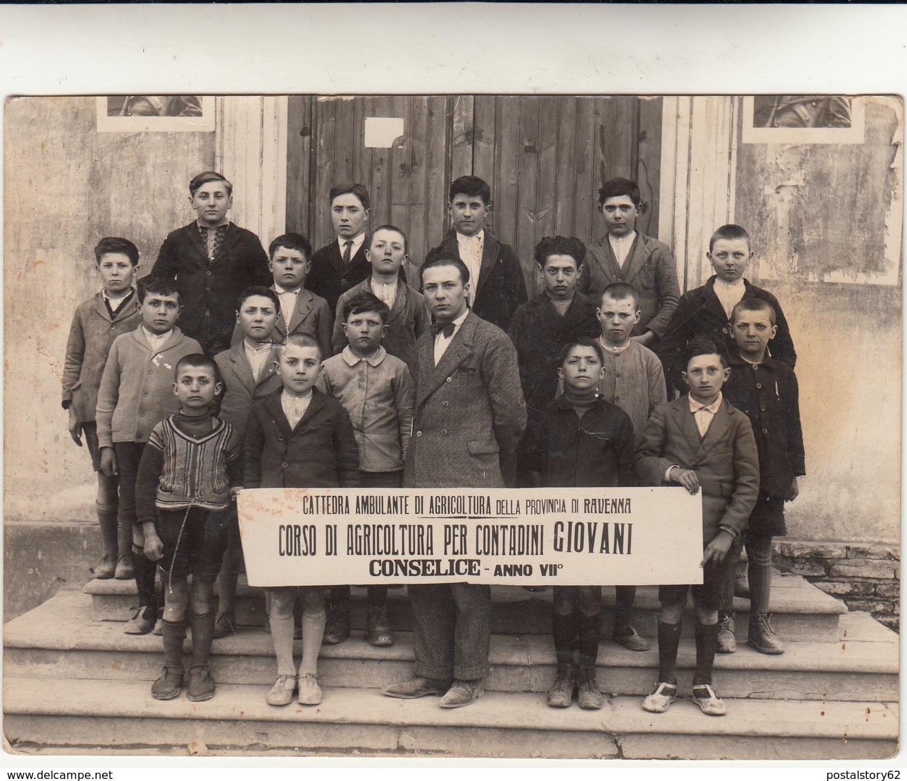 Conselice Anni 30, Vecchia Foto Giovani Contadini Del Corso Di Agricoltura Della Cattedra Ambulante. - Mestieri