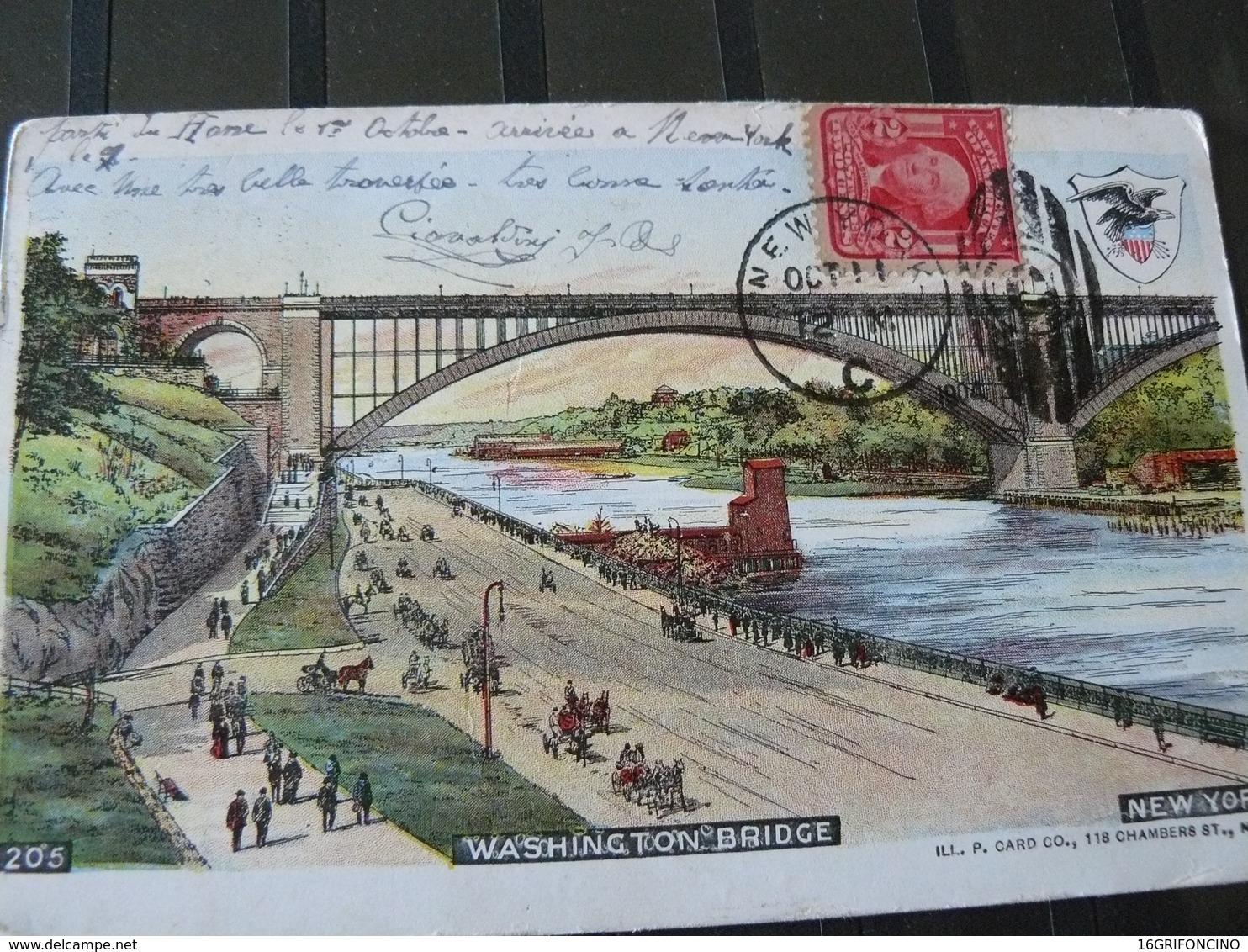 1906.BEAUTIFUL AND OLD  POSTALCARD OF WASHINGTON  BRIDGE IN NEW YORK...GO TO FRANCE..//..ANTICA E BELLA CARTOLINA DI N.Y - Bridges & Tunnels