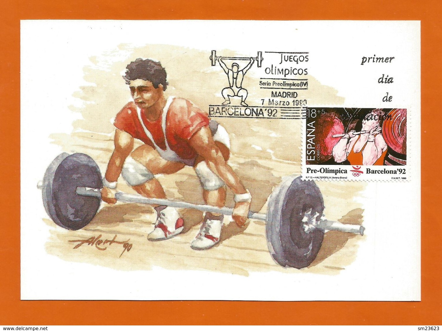 Espana / Spanien  1990  Mi.Nr. 2933 , Pre-Olimpica Barcelona - Maximum Card - Madrid 7 MARZO 1990 - Maximum Cards