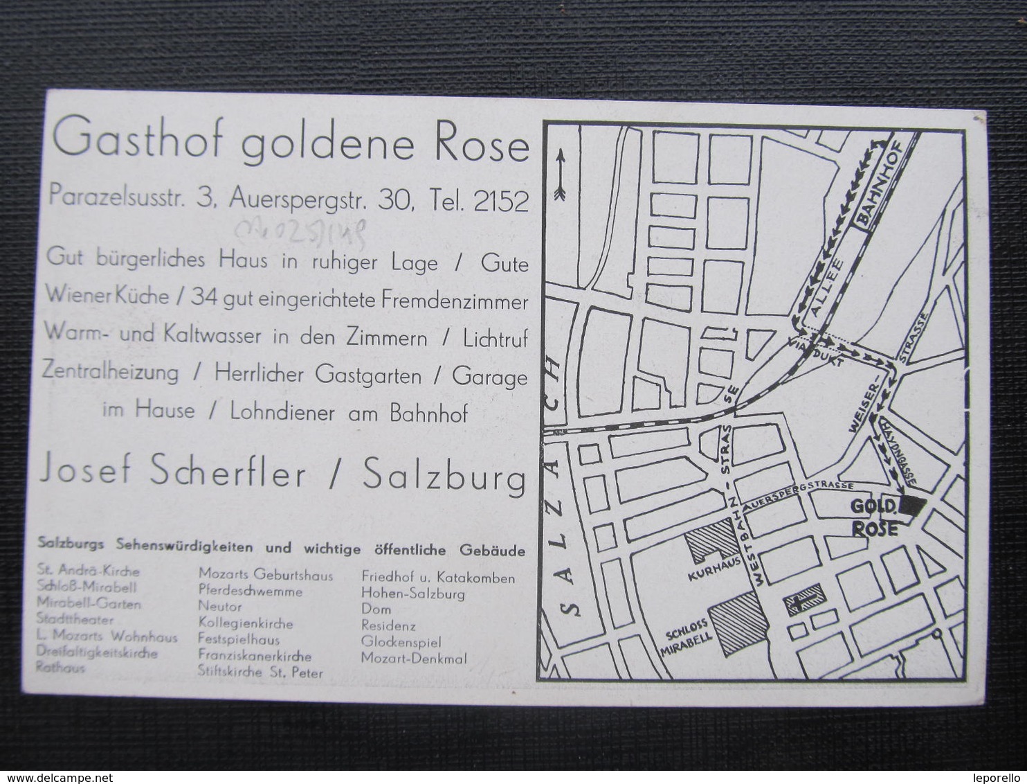 AK SALZBURG Hotel Goldene Rose Parazelsusgasse /  D*30138 - Salzburg Stadt