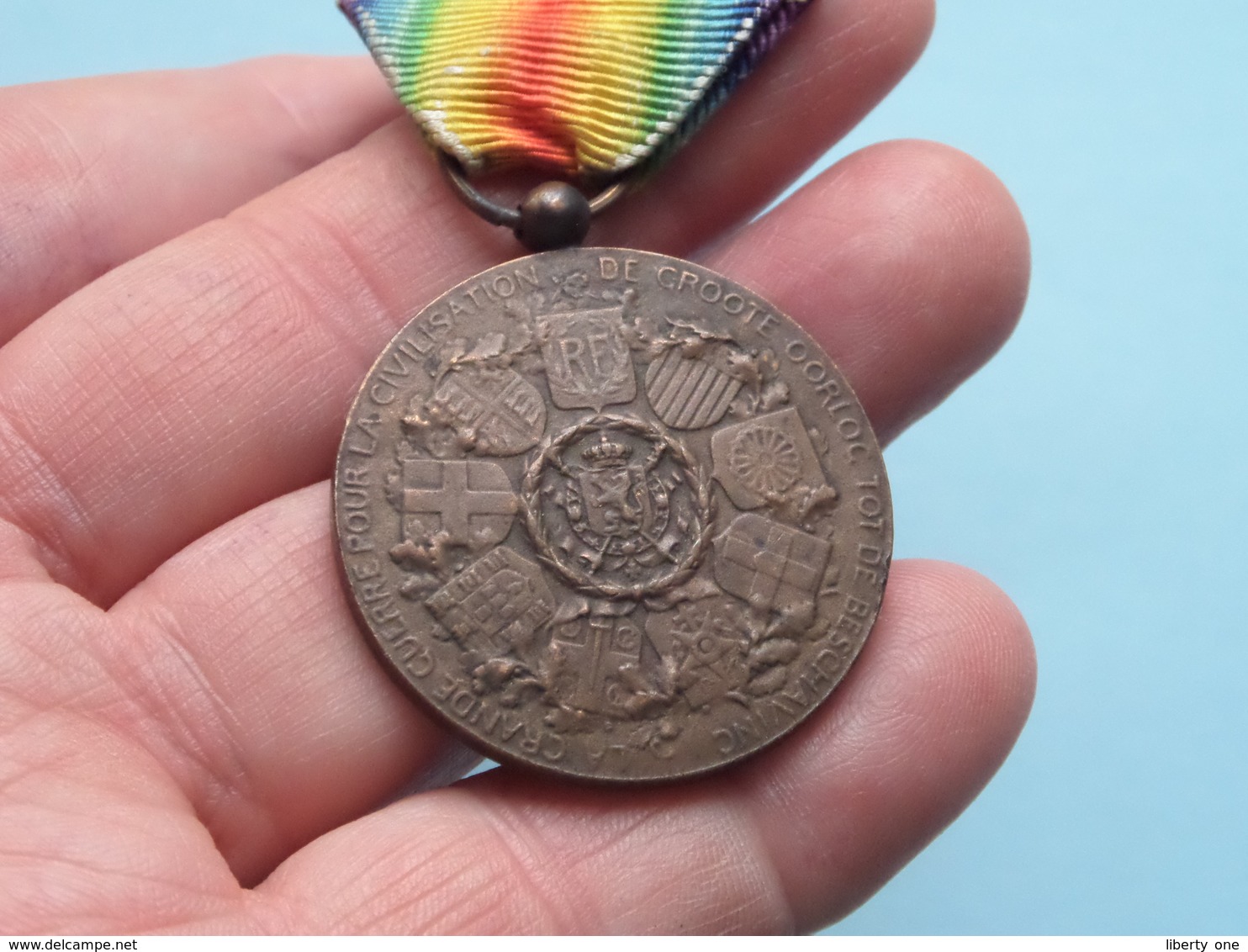 La GRANDE GUERRE Pou La CIVILISATION * De GROOTE OORLOG Tot De BESCHAVING / Médaille ( Te Indentificeren / 25,6 Gr. ) ! - Belgique