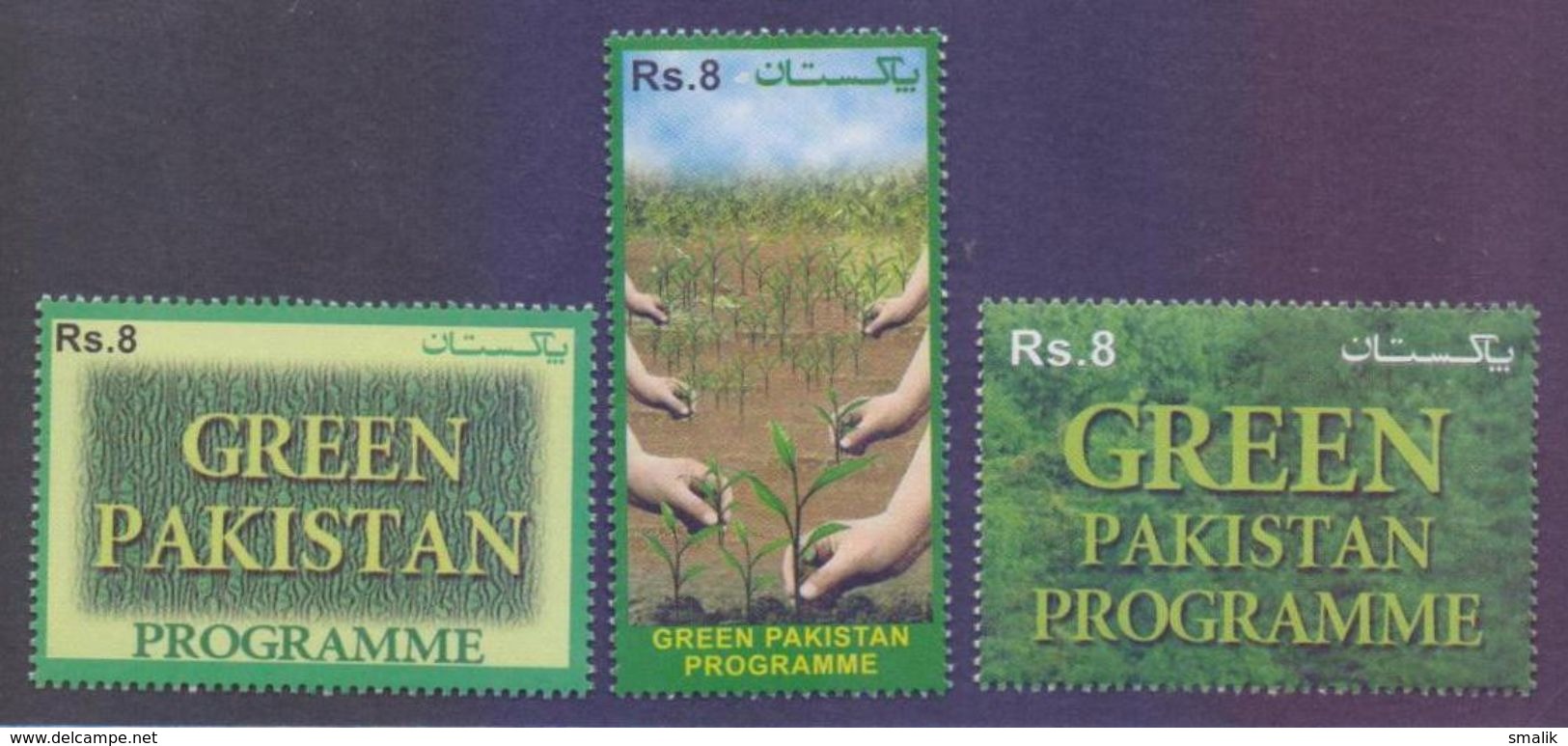 PAKISTAN 2018 - GREEN PAKISTAN PROGRAMME, Plants Hands, Complete Set Of 3 Stamps MNH - Pakistan