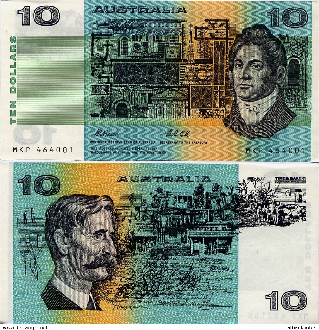 AUSTRALIA       10 Dollars       P-45g       ND (1991)       UNC - 1974-94 Australia Reserve Bank (paper Notes)