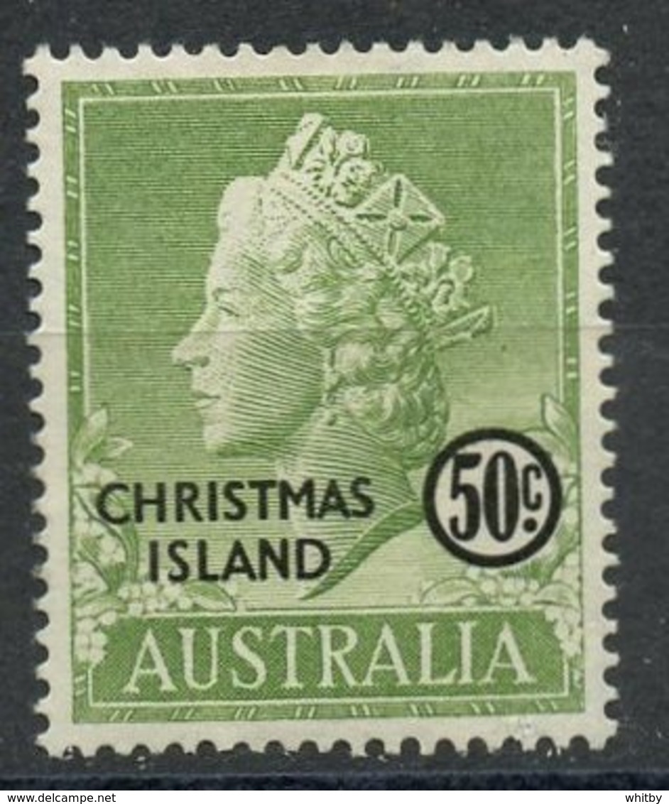 Christmas Island1958 50c Queen Elizabeth Issue  #9  MH - Christmas Island