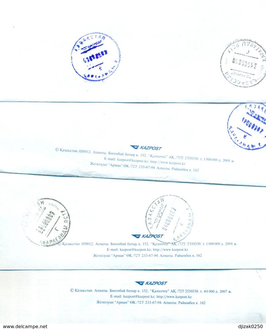 Kazakhstan.Four Registered Envelopes Past The Mail. - Kazakhstan