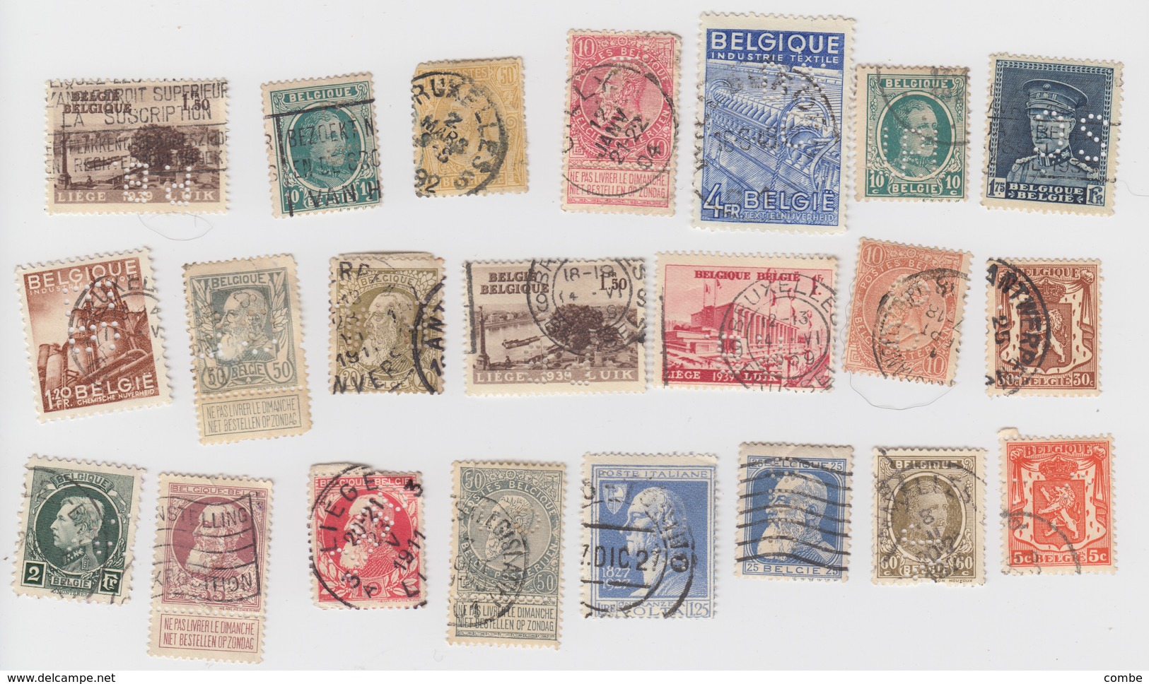 LOT PERFIN BELGIQUE  PERFORÉS   / 2  /  7522 - Non Classés