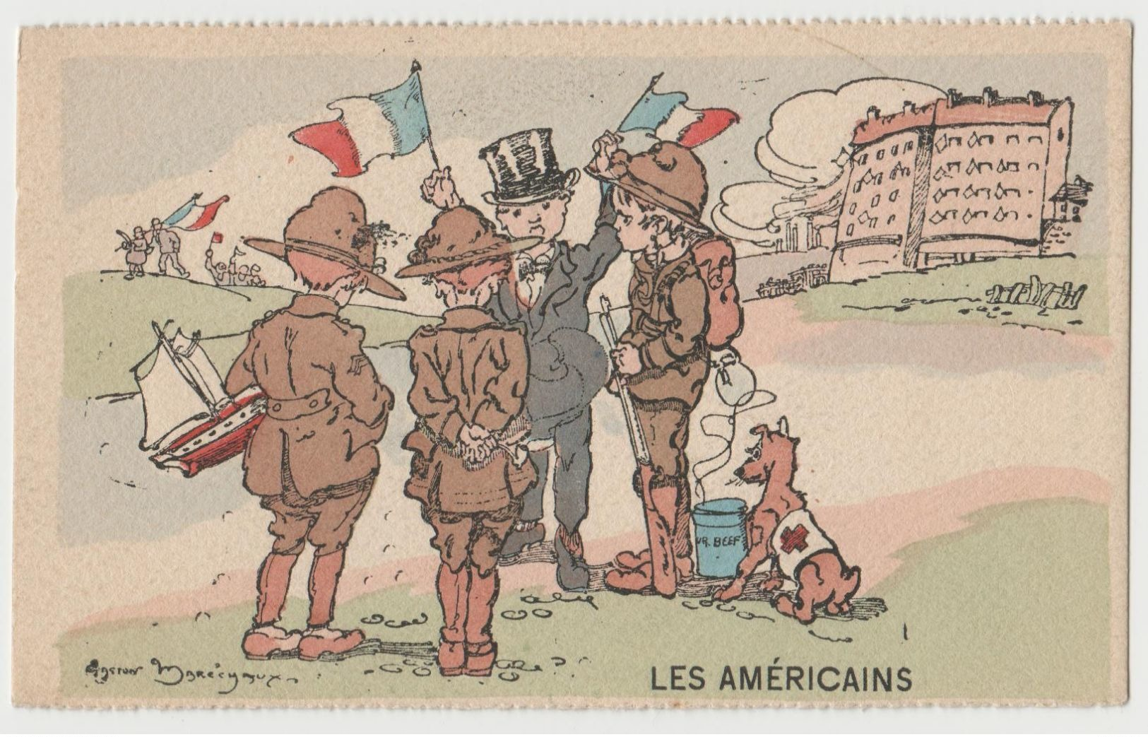 CPA Les Americains - Illustration G. Marechaux - Other & Unclassified