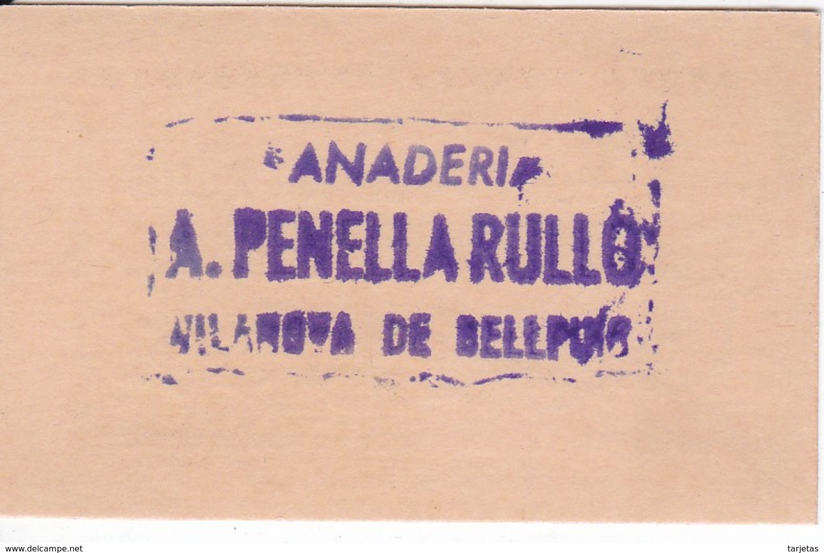 VALE POR 2 KILOS DE PAN DE LA FLECA ANTON PENELLA DE VILANOVA DE BELLPUIG SIN SELLO (LLEIDA-LERIDA) - Monétaires/De Nécessité