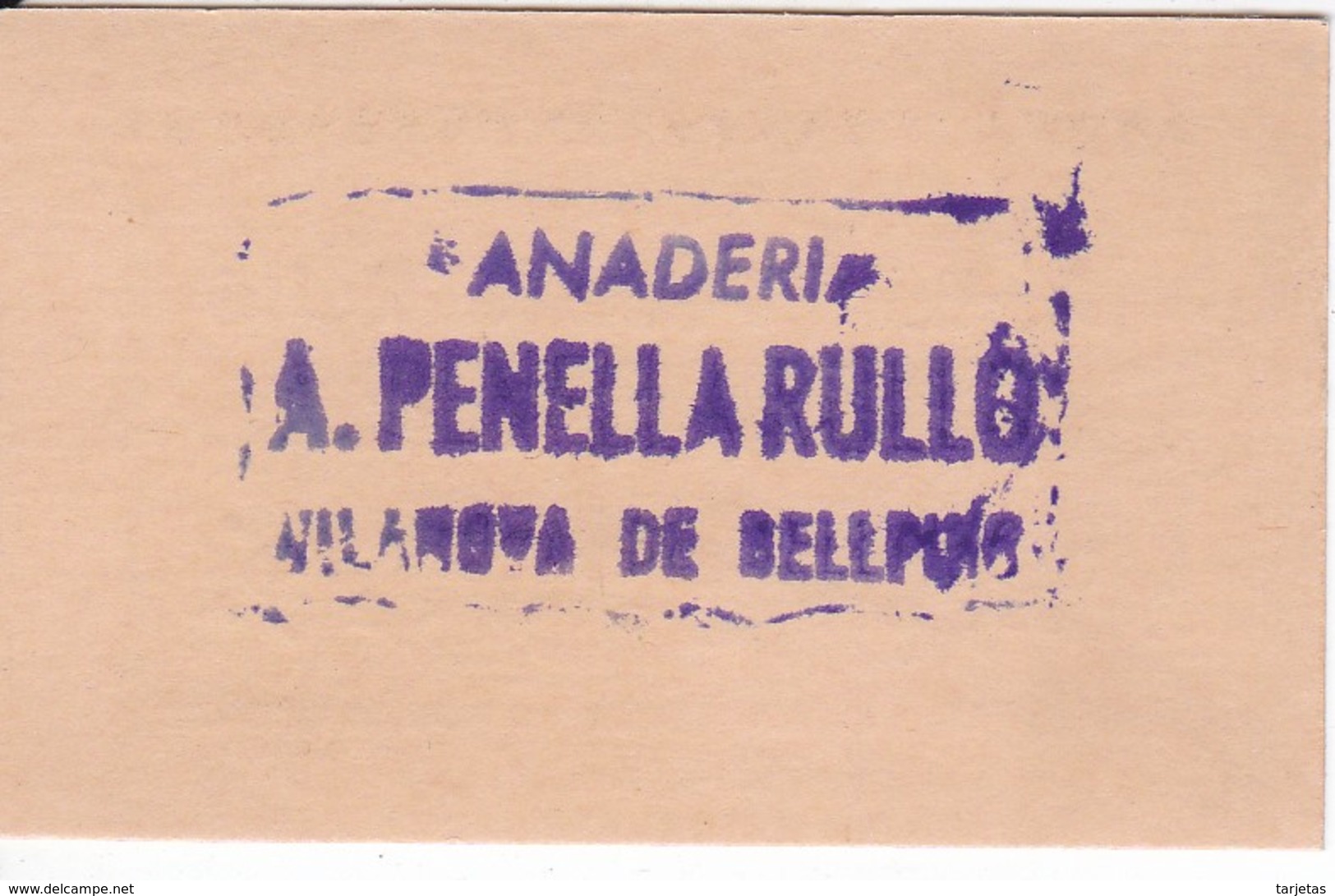 VALE POR 2 KILOS DE PAN DE LA FLECA ANTON PENELLA DE VILANOVA DE BELLPUIG SIN SELLO (LLEIDA-LERIDA) - Noodgeld