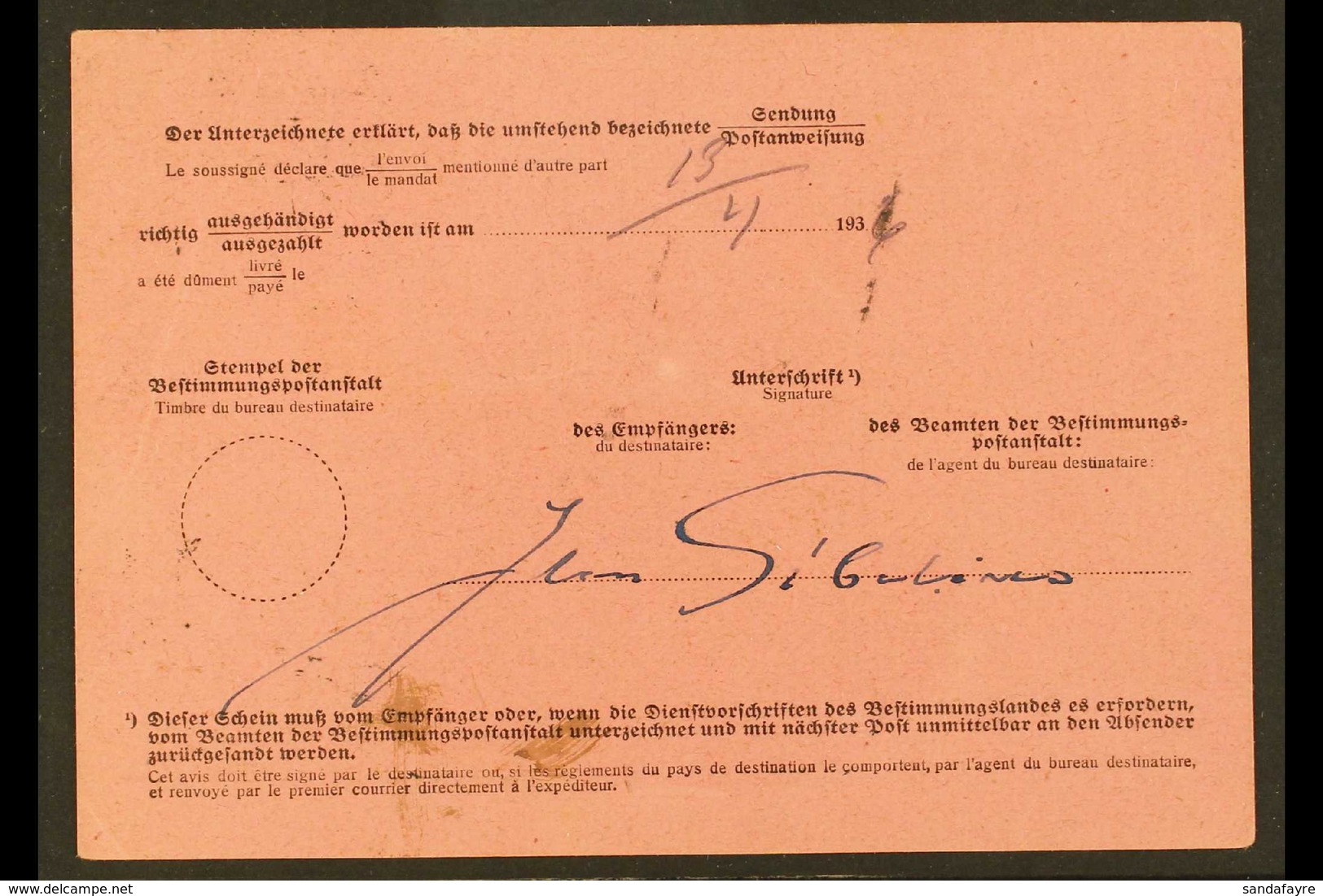 FAMOUS COMPOSER - JEAN SIBELIUS 1936 (April) German Postal Receipt Card Addressed To Germany, Postmarked Jarvenpaa (Finl - Sonstige & Ohne Zuordnung