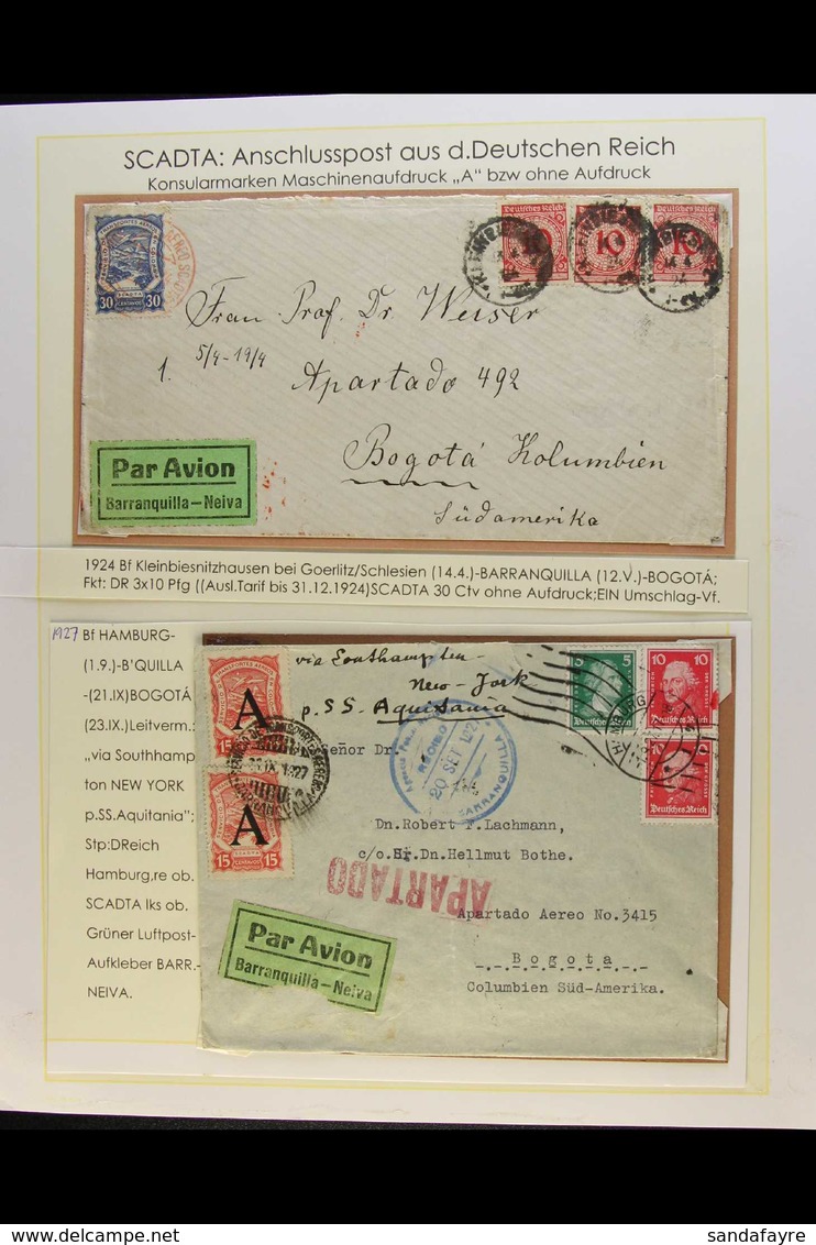SCADTA COVERS COLLECTION INCOMING COVERS TO COLOMBIA 1922-1932 Interesting Collection Of Airmail Covers, Well Written Up - Andere & Zonder Classificatie