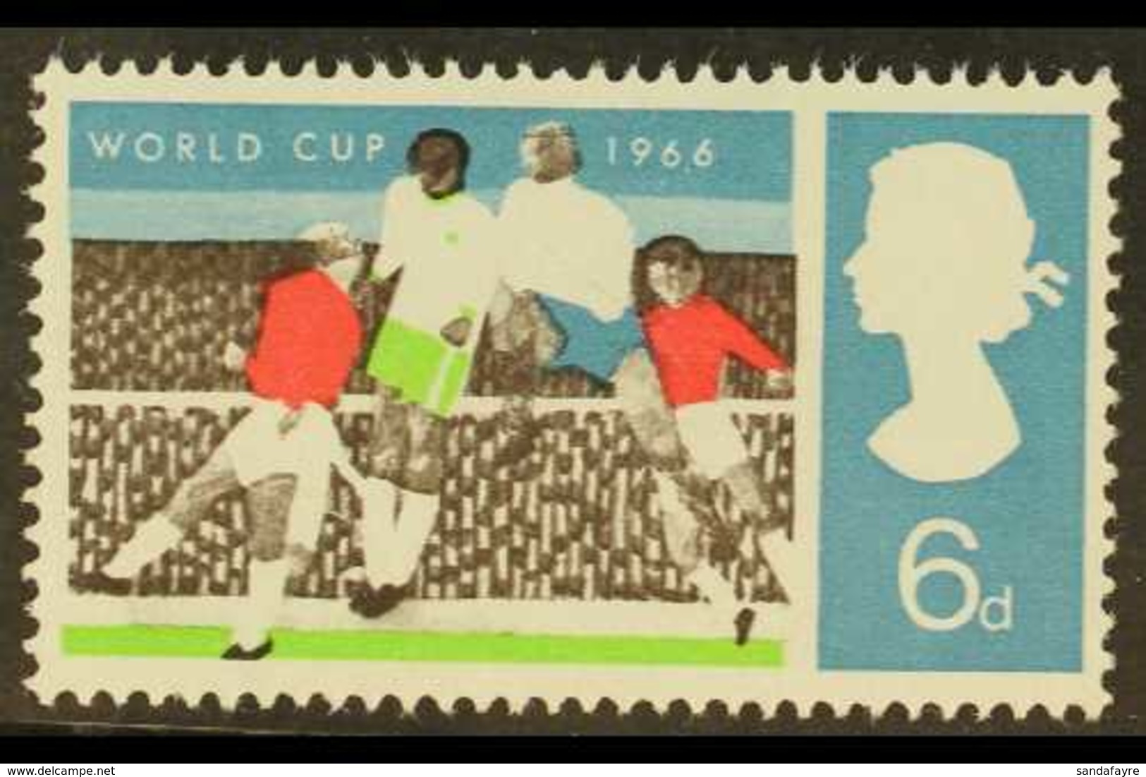 FOOTBALL GREAT BRITAIN 1966 6d World Cup With BLACK OMITTED Error, SG 694a, Fine Never Hinged Mint, Fresh & Attractive.  - Zonder Classificatie