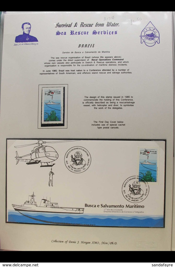 SHIPS & BOATS COLLECTION TITLED "SURVIVAL & RESCUE FROM WATER" We See A Neatly Written Up Range Of Worldwide Issues Of S - Non Classés