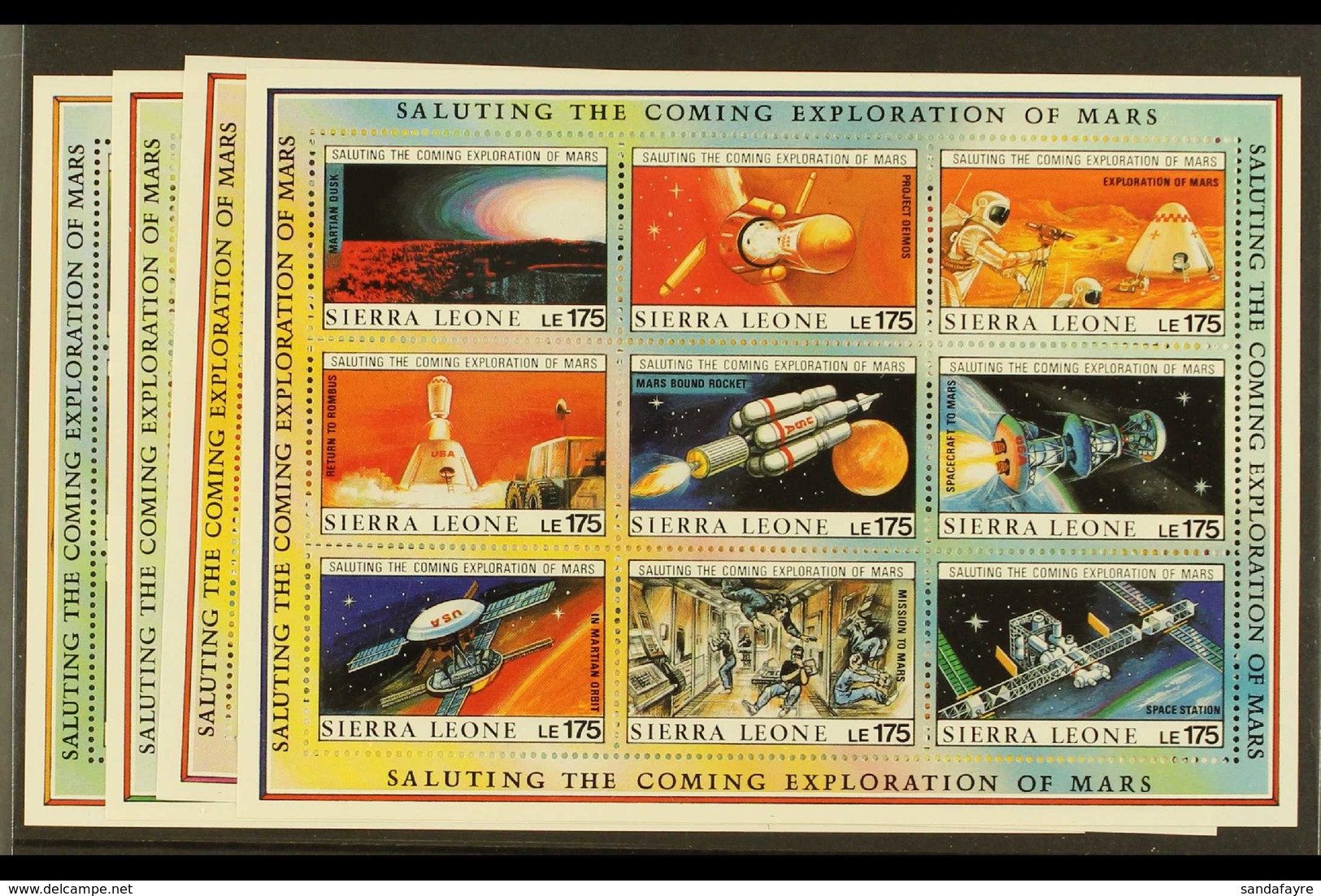 SPACE SIERRA LEONE 1990 Exploration Of Mars Complete Set, SG 1380/1415, As Superb Never Hinged Mint Se-tenant SHEETLETS, - Zonder Classificatie