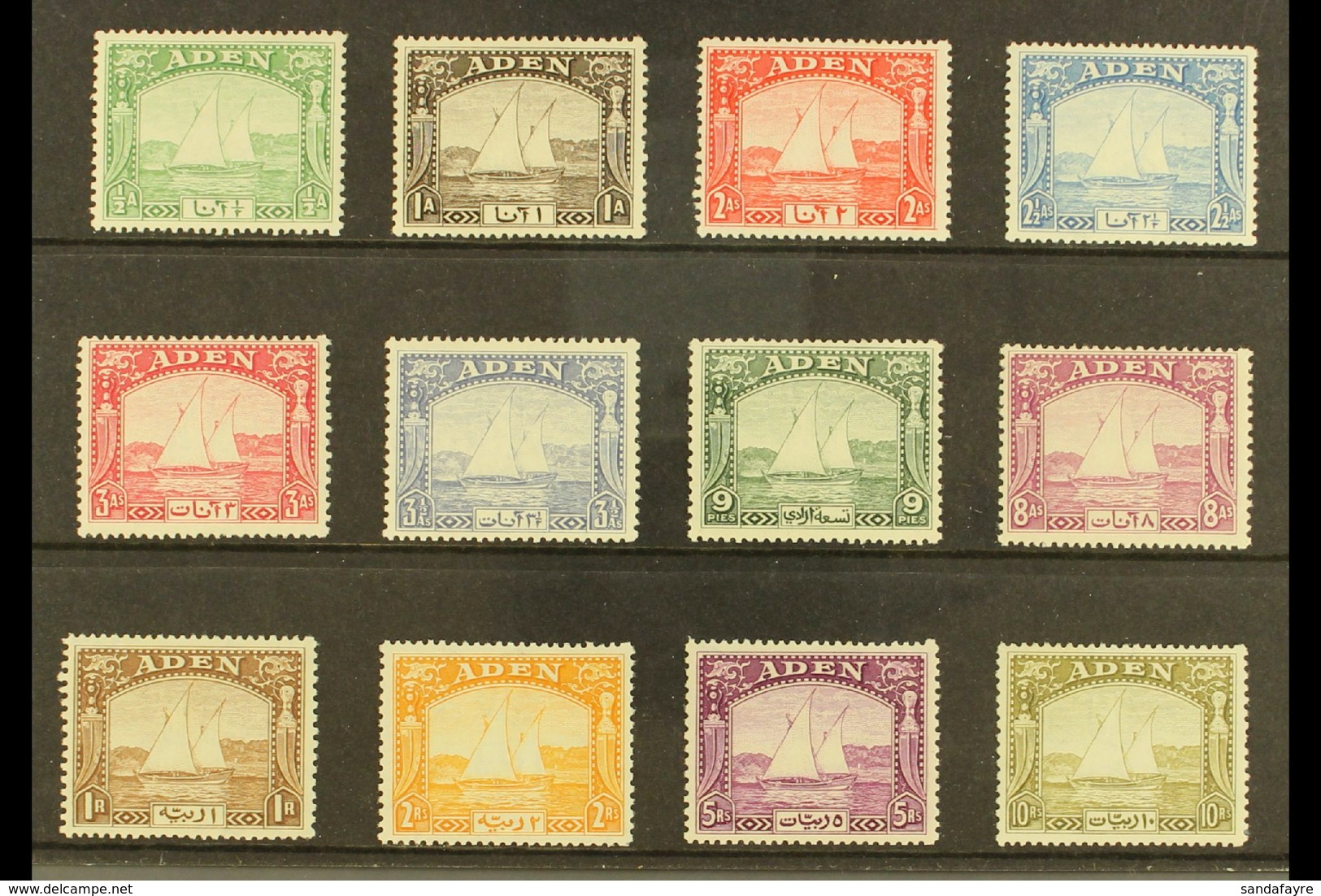 1937 "Dhow" Set Complete, SG 1/12, Very Fine Mint (12 Stamps) For More Images, Please Visit Http://www.sandafayre.com/it - Aden (1854-1963)