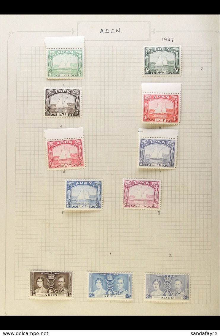 1937-1955 MINT COLLECTION On Leaves, Virtually ALL DIFFERENT, Inc 1937 Dhow Set To 8a, 1939-48 Set, 1949 Wedding Set, 19 - Aden (1854-1963)