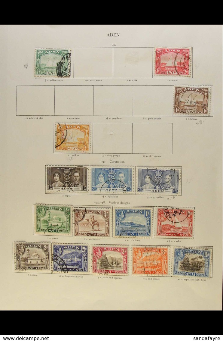 1937-51 USED COLLECTION All Different Range, Incl. 1937 ½a, 2a, 1r, & 2r Dhows, 1939-48 Complete Defins Set, 1949 UPU Se - Aden (1854-1963)
