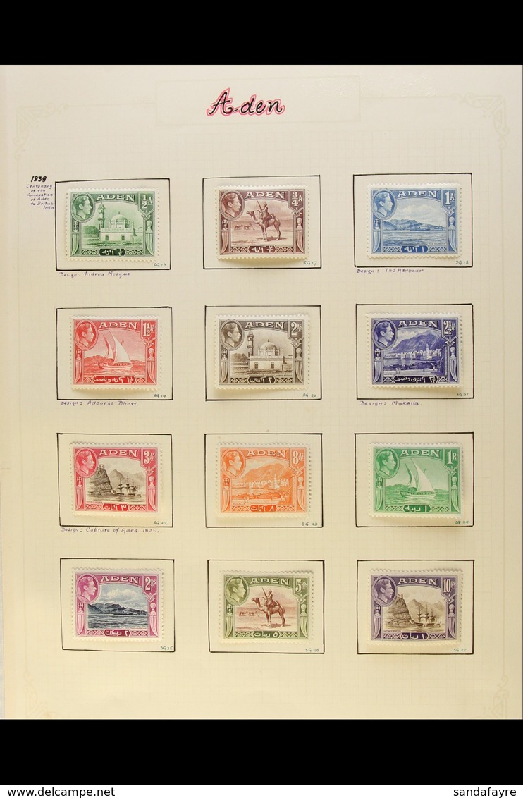 1937-67 FINE MINT COLLECTION ADEN & ADEN STATES Great Looking Lot, Neatly Arranged On Album Pages, Begins With 1937 Coro - Aden (1854-1963)