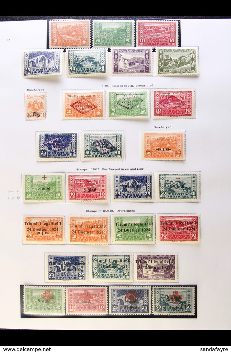 1922-37 VIRTUALLY COMPLETE MINT COLLECTION Presented On Printed Pages. Includes A Virtually Complete Run From The 1922 H - Albanie