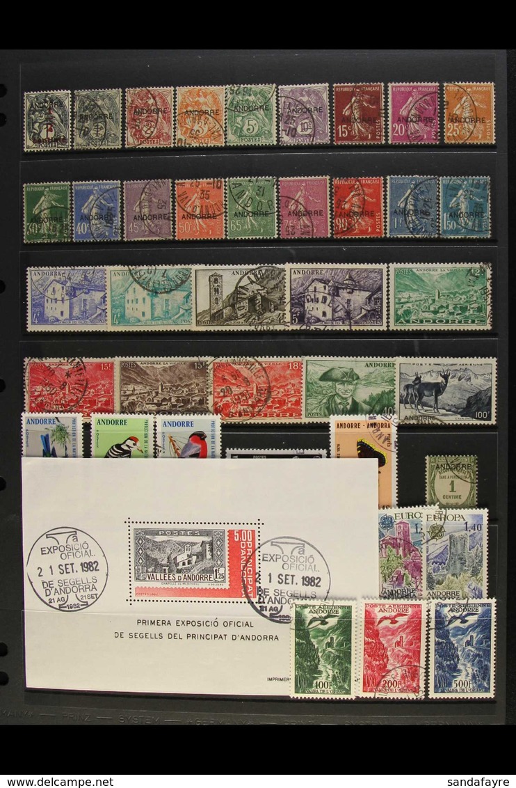 FRENCH 1931-82 USED SELECTION On A Stock Page. Includes 1931 Set To 1f50, 1950 100fr Air Chamois, 1955 100fr, 200fr, And - Sonstige & Ohne Zuordnung