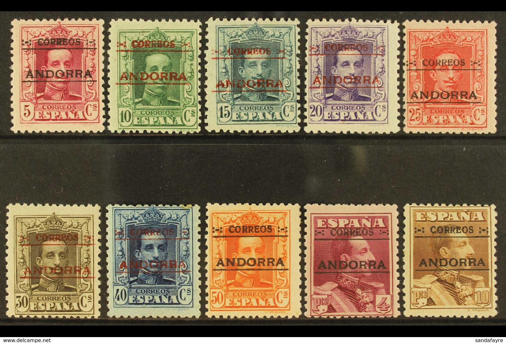 SPANISH 1928 Perf 12 X 11½ (comb) Overprints Complete Set, SG 2A/13A, Fine Mint, The 40c With Toned Perf At Top, Otherwi - Andere & Zonder Classificatie