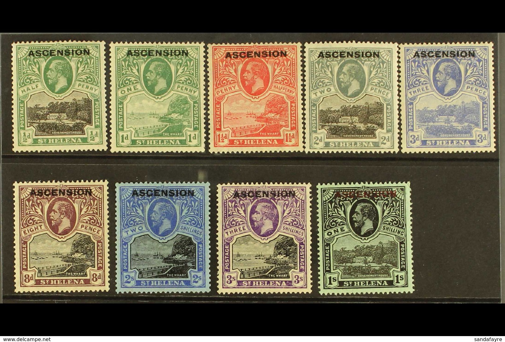 1922 "Ascension" Overprint Set Complete, SG 1/9, Fine And Fresh Mint. (9 Stamps) For More Images, Please Visit Http://ww - Ascension (Ile De L')