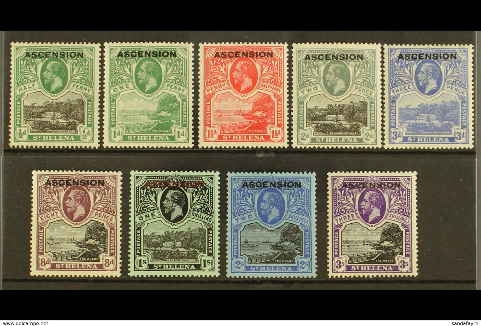 1922 Overprints Complete Set, SG 1/9, Very Fine Mint, Fresh. (9 Stamps) For More Images, Please Visit Http://www.sandafa - Ascension