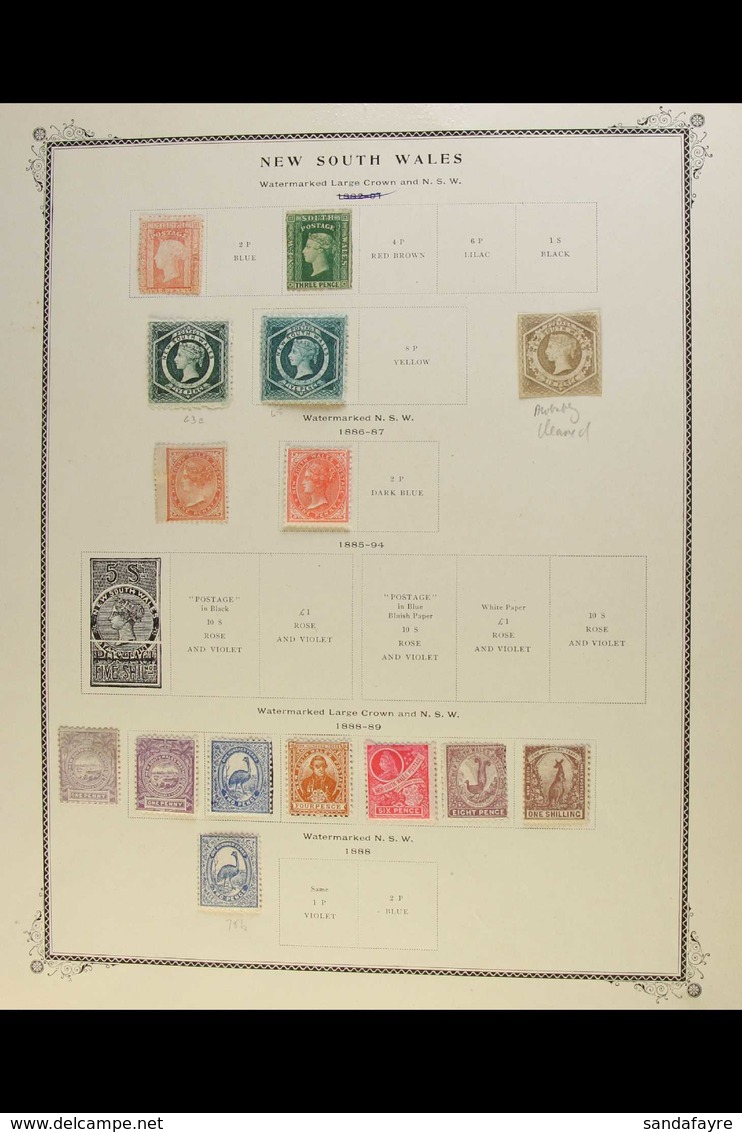 NEW SOUTH WALES 1854-1905 MINT COLLECTION Pages, Inc 1854-59 6d (probably Cleaned), 1860-72 1d & 3d (this Unused), 1882- - Andere & Zonder Classificatie