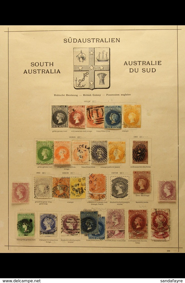 SOUTH AUSTRALIA 1855-1912 Old Time Chiefly Used Collection On Printed Album Pages Plus Additional Gathered Together In P - Altri & Non Classificati