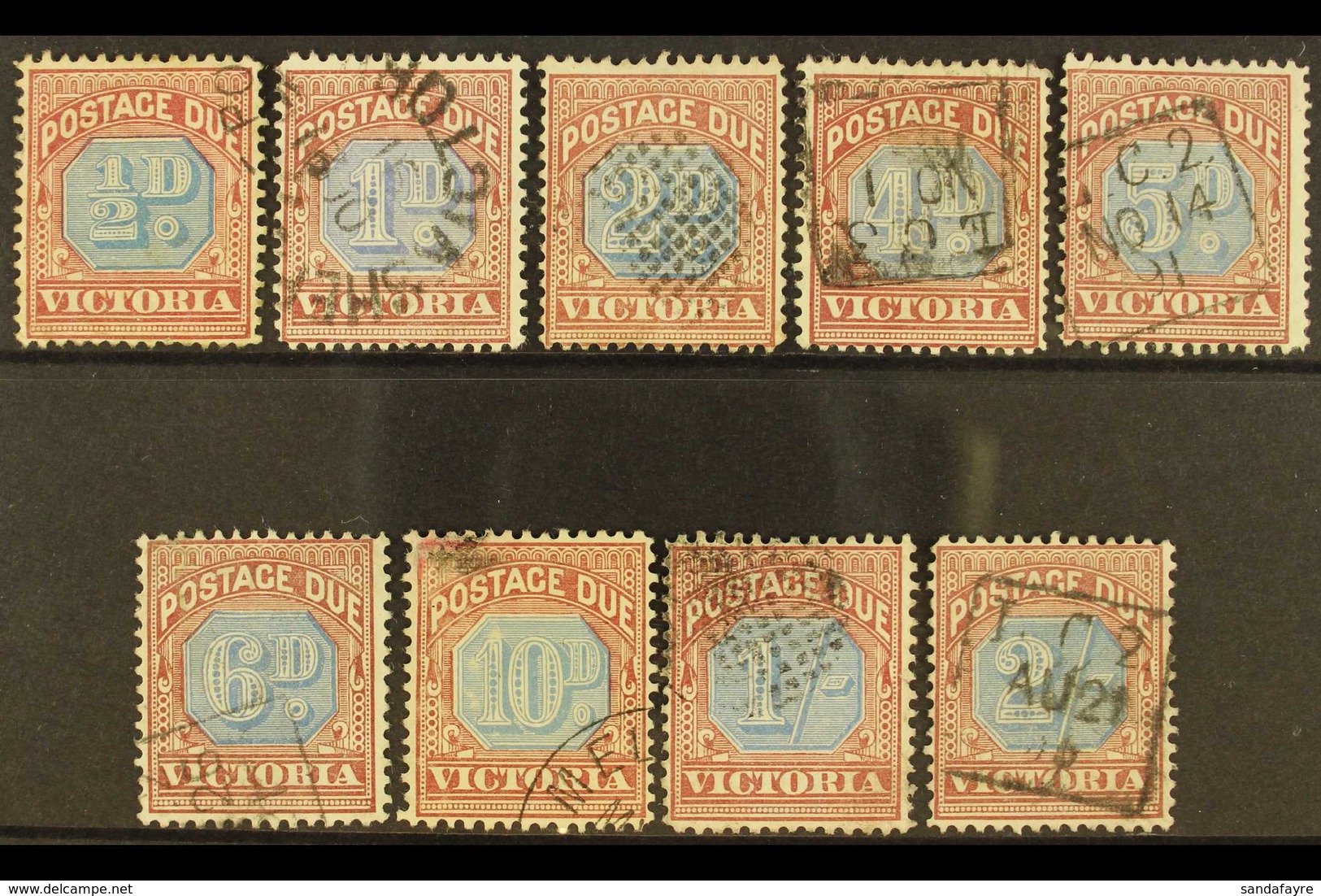 VICTORIA 1890-94 Postage Due Set To 2s, SG D1/9, Fine Used, The 10d Is C.t.o. (9) For More Images, Please Visit Http://w - Other & Unclassified