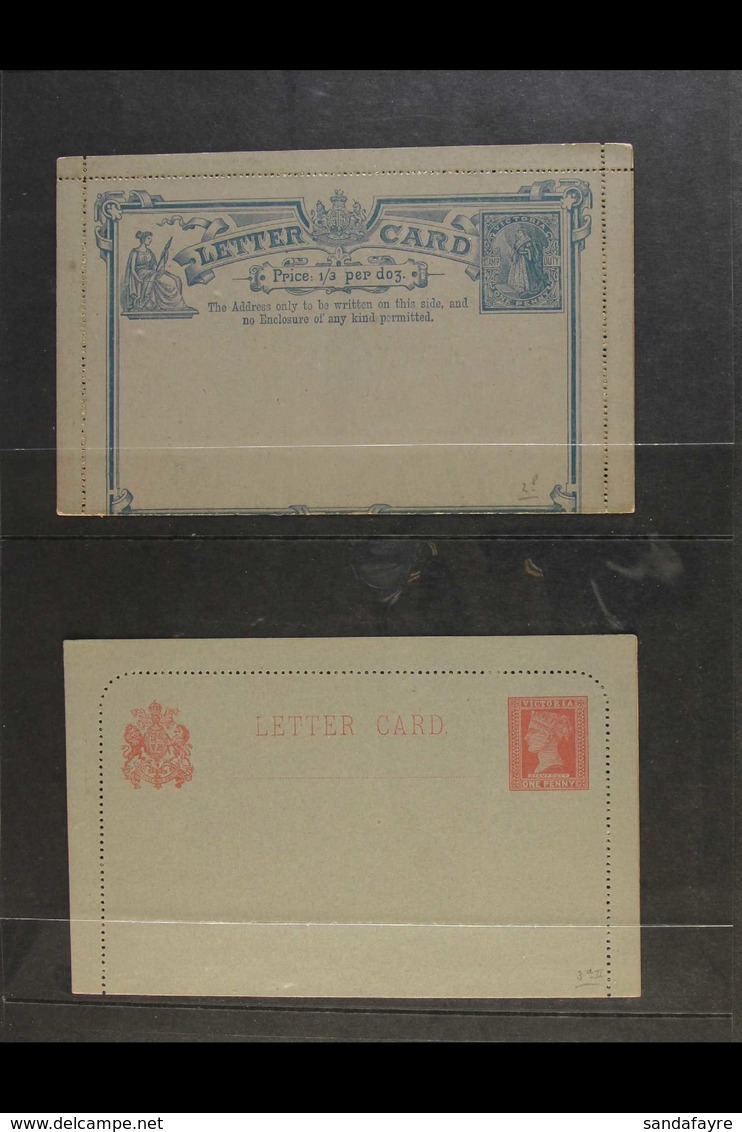 VICTORIA POSTAL STATIONERY (LETTER CARDS) 1889-1901 All Different Unused Group, One With Fault, All Others In Good Condi - Sonstige & Ohne Zuordnung