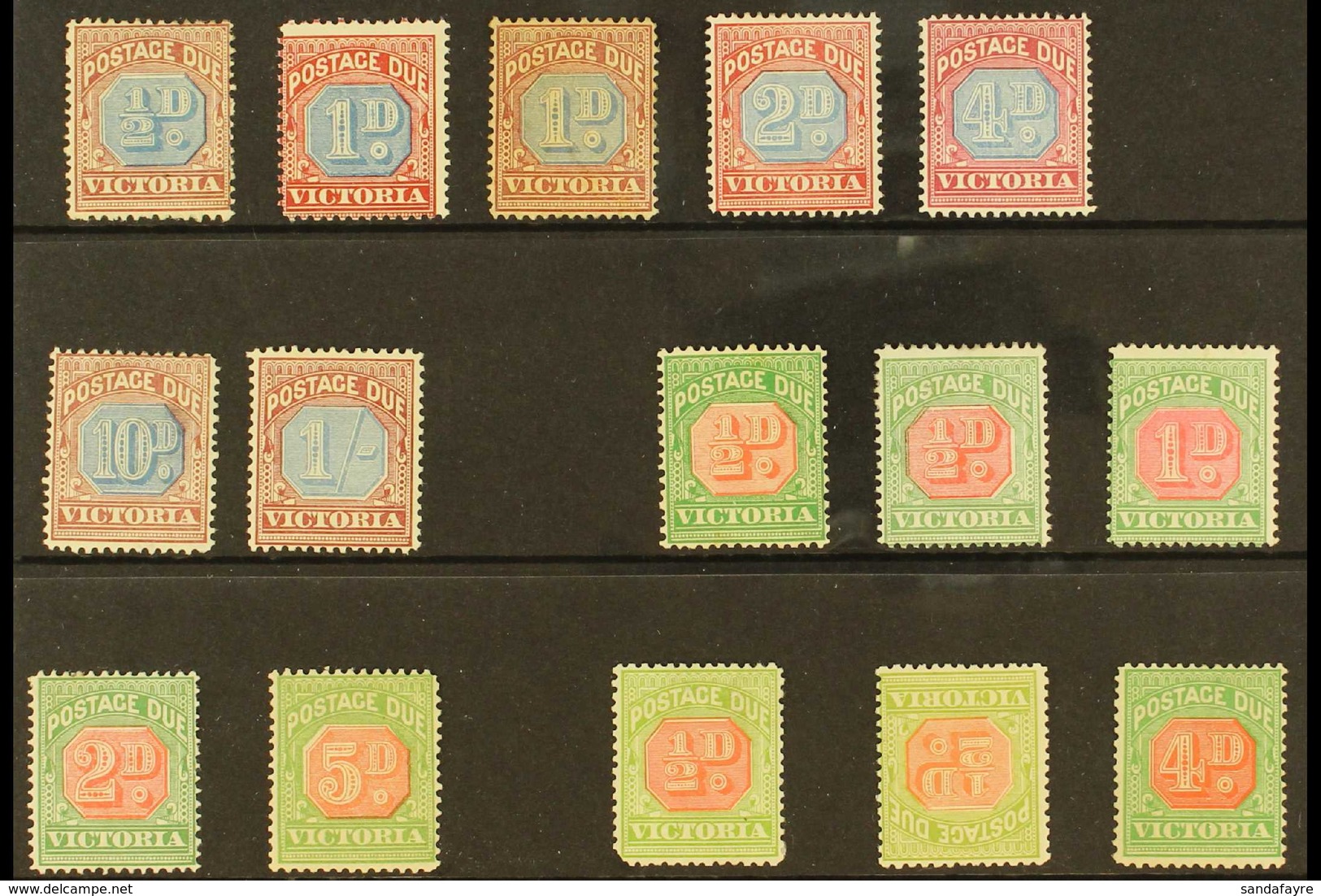 VICTORIA POSTAGE DUES. 1890-1909 MINT SELECTION That Includes 1890-94 Range To 1s, 1895-96 Range To 5d & 1900-04 ½d & 4d - Other & Unclassified