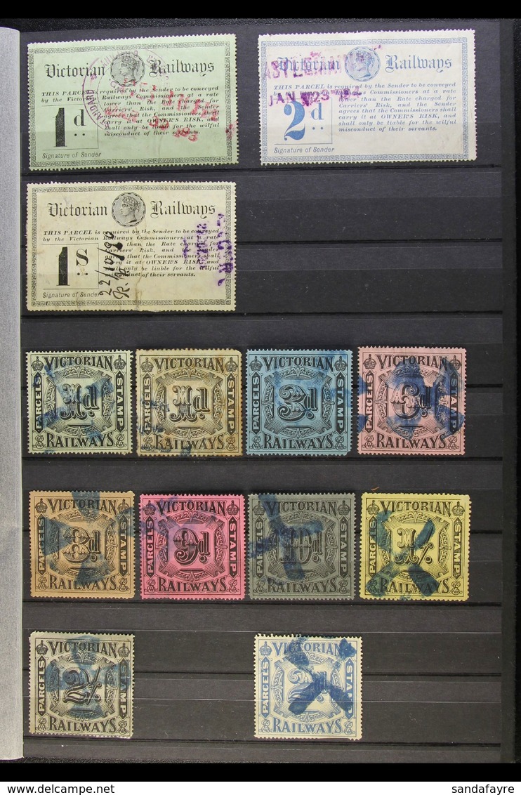 VICTORIA RAILWAY STAMPS 1887-1934 Interesting Mint & Used Collection On Stock Pages, Inc 1887 1d, 2d & 1s (repaired) Use - Andere & Zonder Classificatie