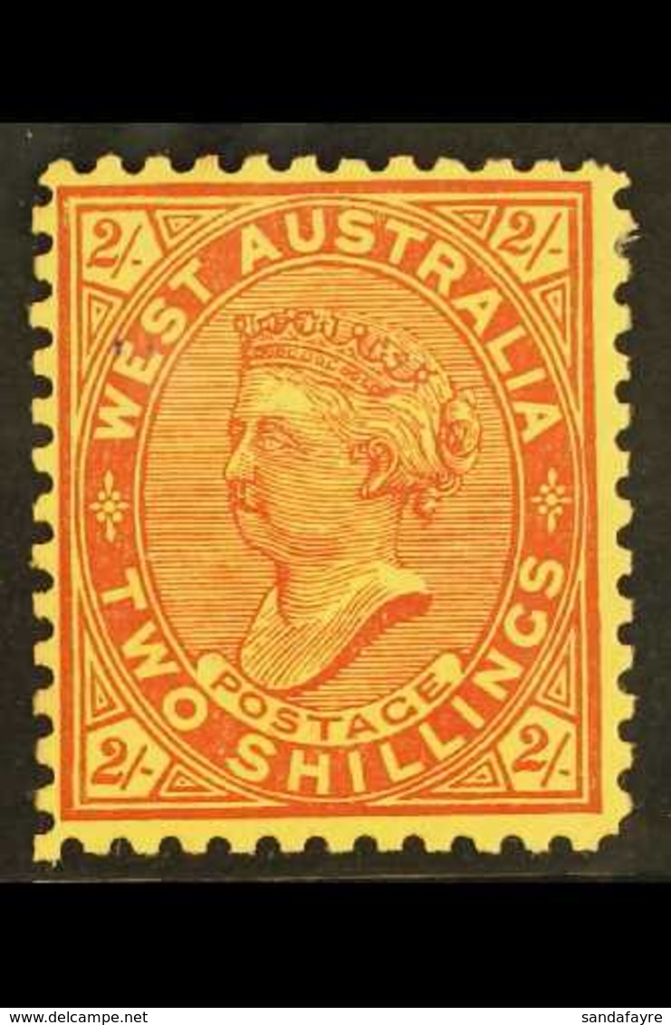 WESTERN AUSTRALIA 1902-11 2s Bright Red On Yellow, Perf. 11, SG 134, Fine Mint, Tiny Black Ink Spot At Tipper Left. For  - Other & Unclassified