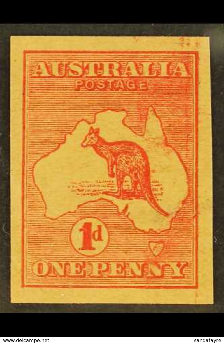 1913 1d Kangaroo PLATE PROOF Imperforate On Thick Buff Manila Paper For More Images, Please Visit Http://www.sandafayre. - Andere & Zonder Classificatie