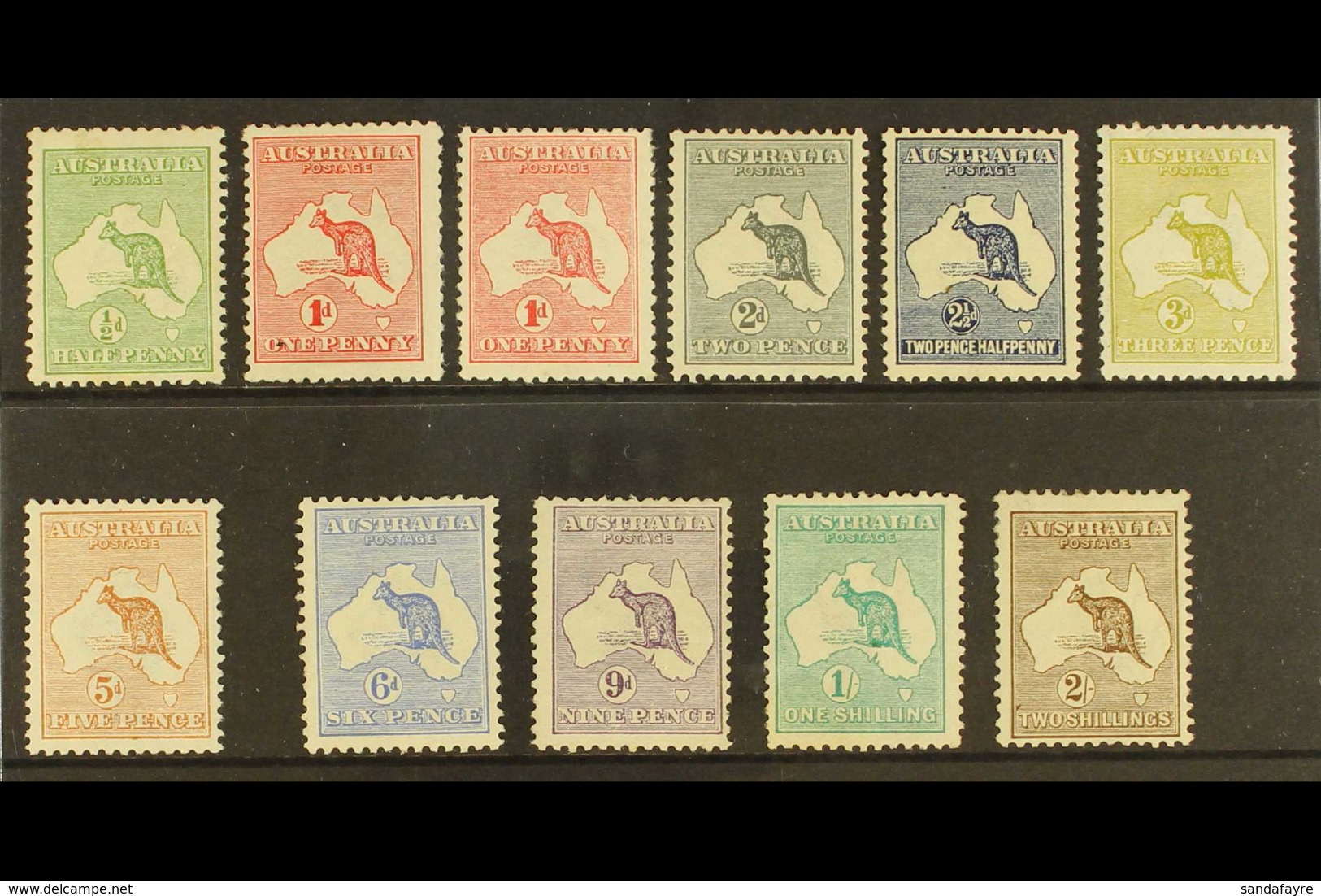 1913-14 ALL DIFFERENT MINT ROO'S A Mint Group That Includes A ½d, 1d (die I And Die II), 2d, 2½d, 3d. 5d, 6d, 9d, 1s, An - Sonstige & Ohne Zuordnung