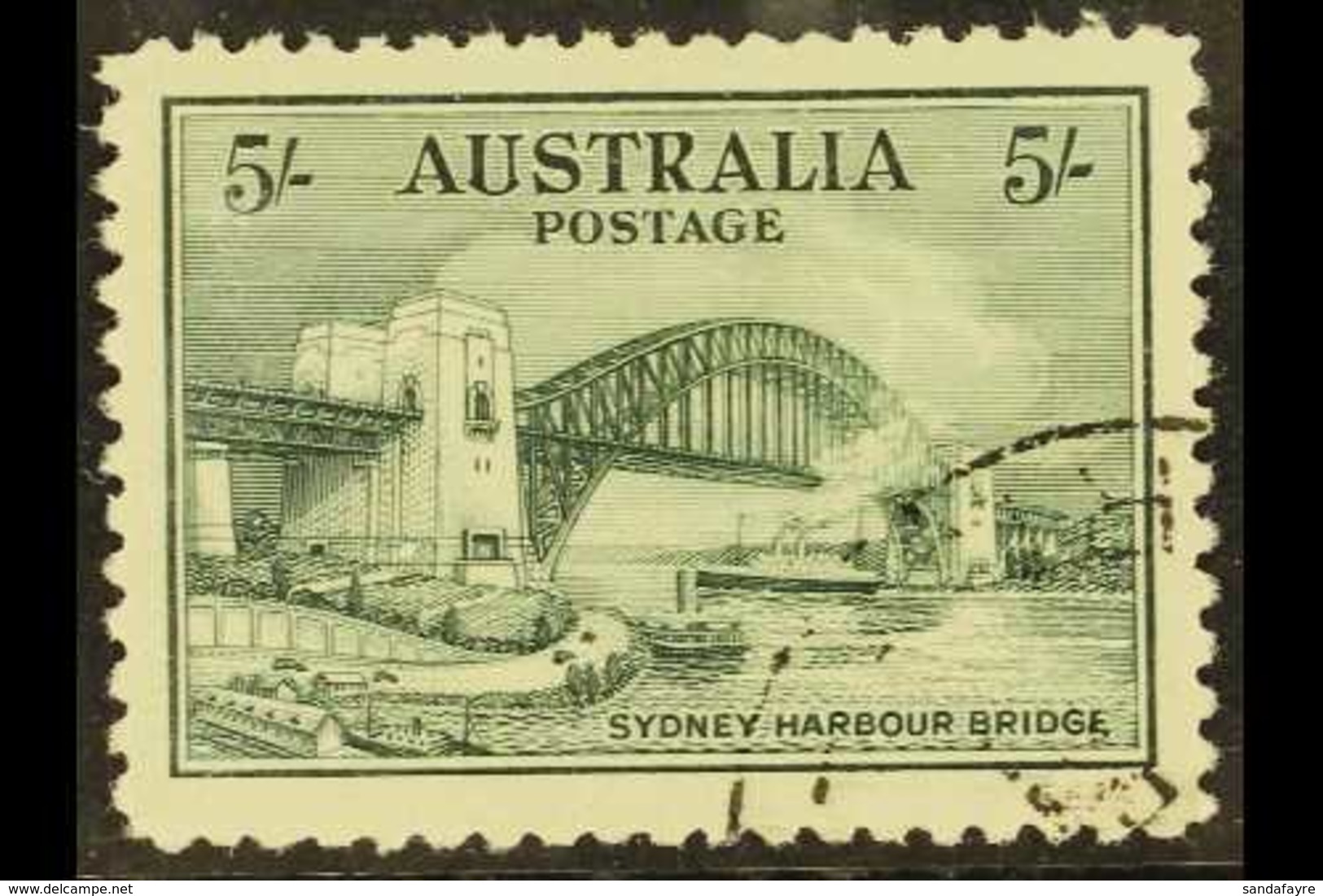 1932 5s Blue Green "Sydney Harbour Bridge", SG 143, Fine Cds Used For More Images, Please Visit Http://www.sandafayre.co - Andere & Zonder Classificatie