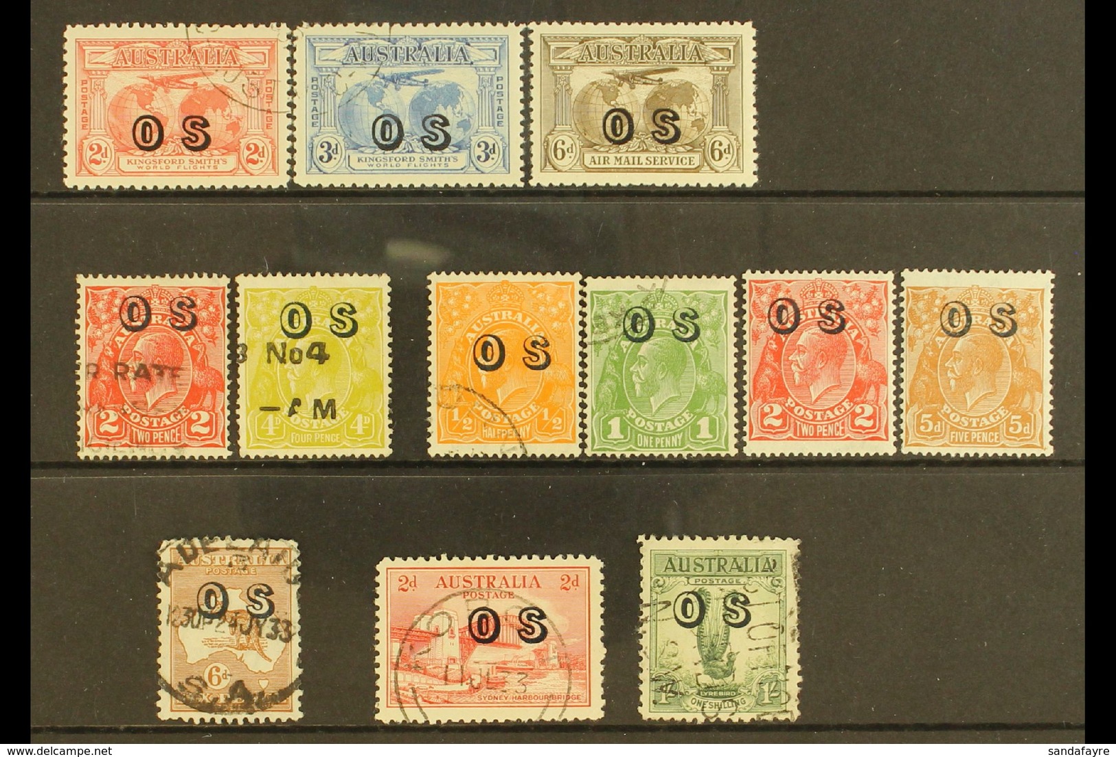OFFICIALS 1930-33 "OS" Opt'd Mint & Used Range On A Stock Card. Includes 1930 3d Blue Used, 1931 Set Used And 1932-33 Ne - Other & Unclassified