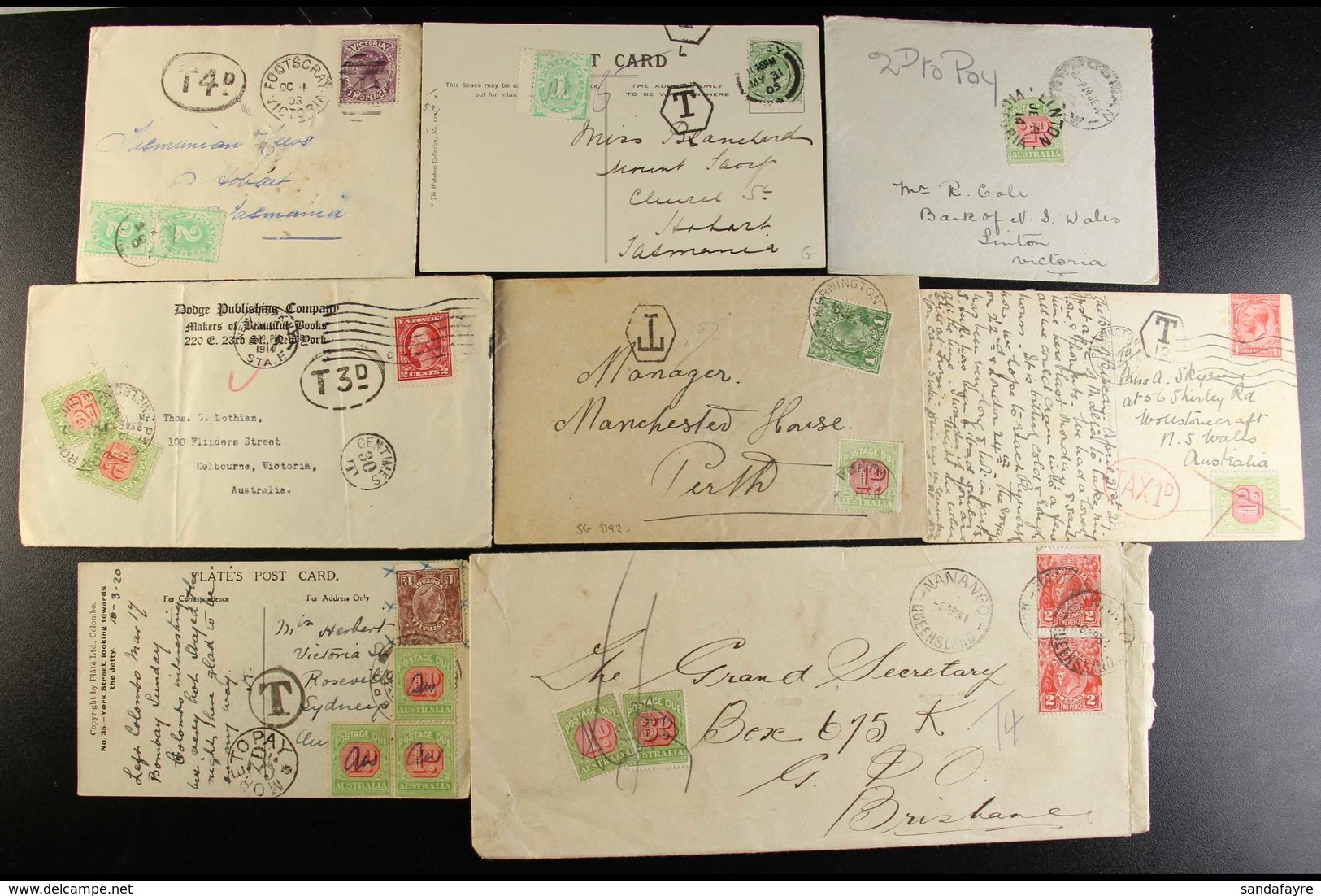 POSTAGE DUE STAMPS ON COVERS & CARDS COLLECTION 1903-60's An Attractive And Interesting Collection Of Commercial Covers, - Sonstige & Ohne Zuordnung