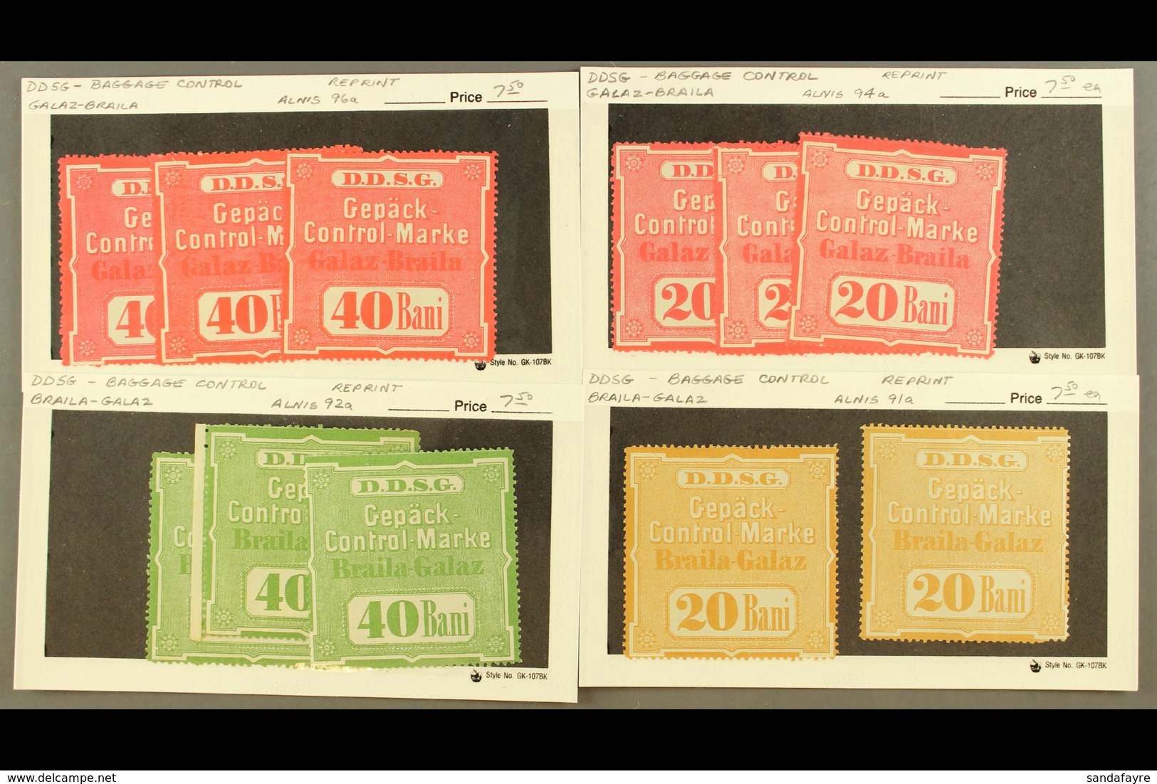 DONAU DAMPFSCHIFFAHRT GESELLSCHAFT 1860's-1870's Forgeries & Reprints Of The DDSG Local Steamship Company Stamps With Li - Andere & Zonder Classificatie