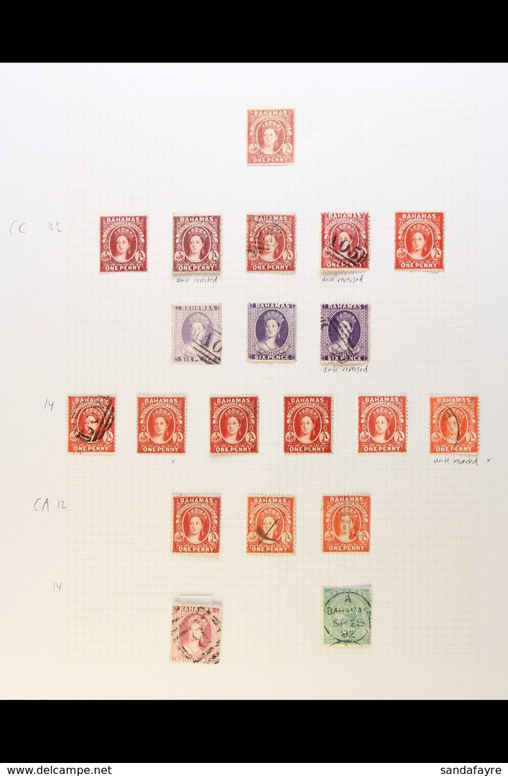 1860-1906 COLLECTION On Leaves, Inc 1859-60 1d Thin Paper Mint (four Margins), 1863-77 Perf 12½ 1d (x5 Inc 1d Brown-lake - Autres & Non Classés