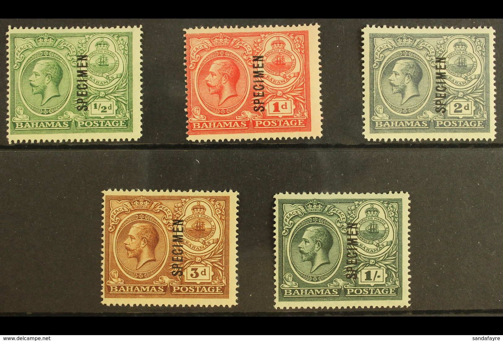 1920 Peace Set Ovptd "Specimen", SG 106s/110s, Very Fine Mint. (5 Stamps) For More Images, Please Visit Http://www.sanda - Andere & Zonder Classificatie