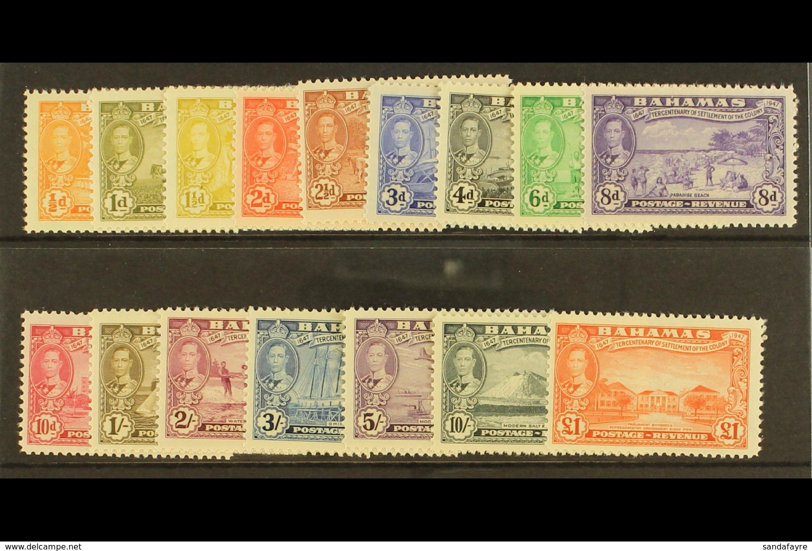 1948 Tercentenary Set, SG 178/193, Never Hinged Mint. (16) For More Images, Please Visit Http://www.sandafayre.com/itemd - Other & Unclassified